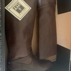 FRYE tall Pull on boot with nice heal detail